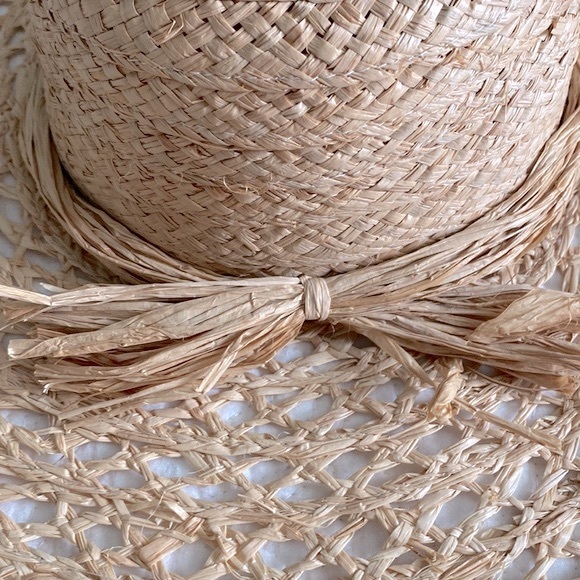 A New Day Open Weave Raffia Straw Paper Hat - Picture 3 of 7